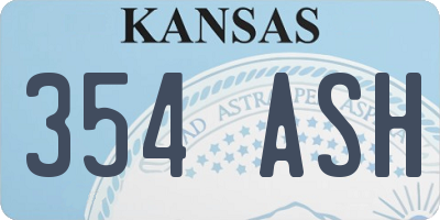 KS license plate 354ASH