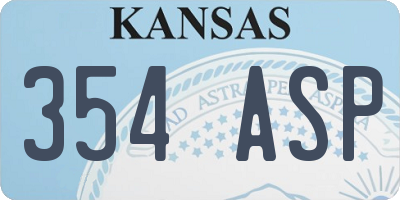 KS license plate 354ASP