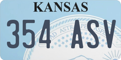 KS license plate 354ASV