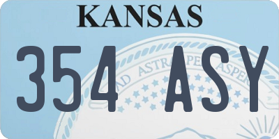 KS license plate 354ASY