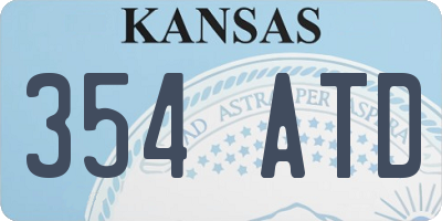 KS license plate 354ATD