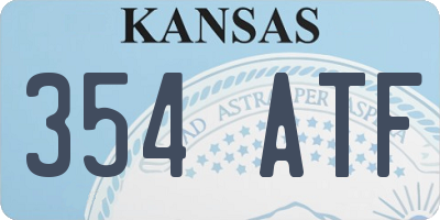 KS license plate 354ATF