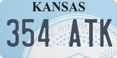 KS license plate 354ATK