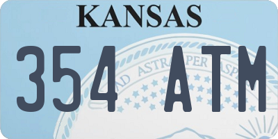 KS license plate 354ATM