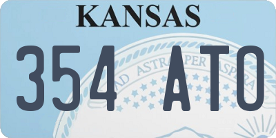 KS license plate 354ATO