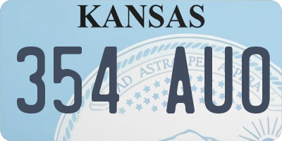 KS license plate 354AUO