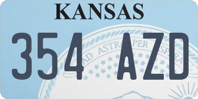 KS license plate 354AZD