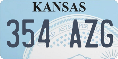 KS license plate 354AZG