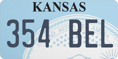 KS license plate 354BEL