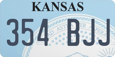 KS license plate 354BJJ