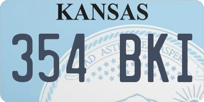 KS license plate 354BKI