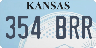 KS license plate 354BRR