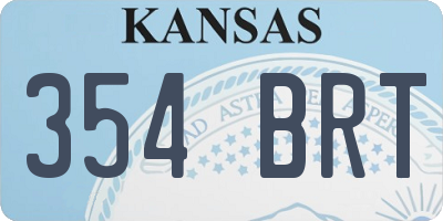 KS license plate 354BRT