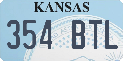 KS license plate 354BTL