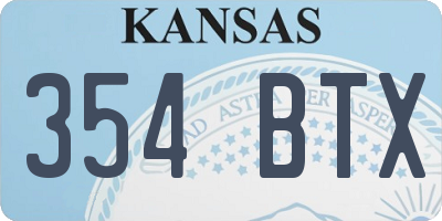 KS license plate 354BTX
