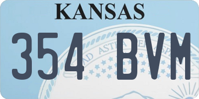 KS license plate 354BVM
