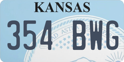 KS license plate 354BWG