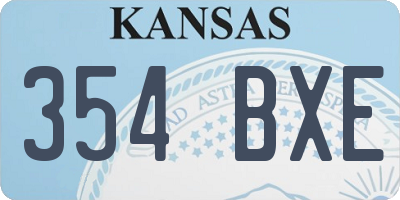 KS license plate 354BXE