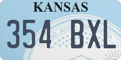 KS license plate 354BXL
