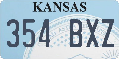 KS license plate 354BXZ