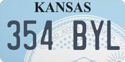 KS license plate 354BYL