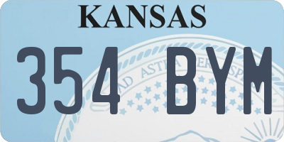KS license plate 354BYM