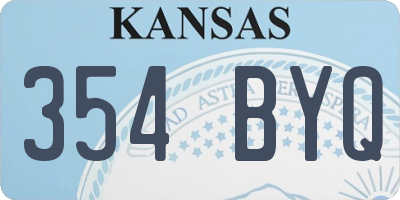 KS license plate 354BYQ