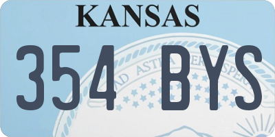 KS license plate 354BYS