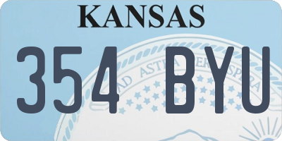 KS license plate 354BYU