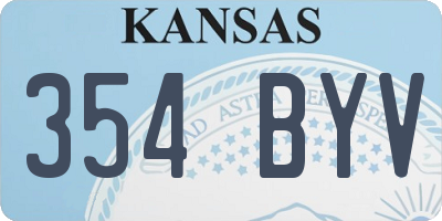 KS license plate 354BYV