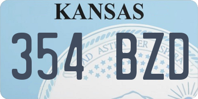 KS license plate 354BZD