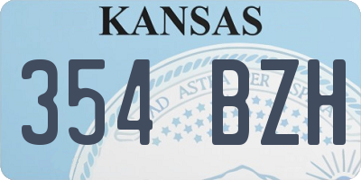 KS license plate 354BZH