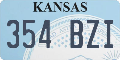 KS license plate 354BZI