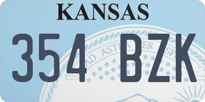 KS license plate 354BZK