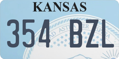 KS license plate 354BZL