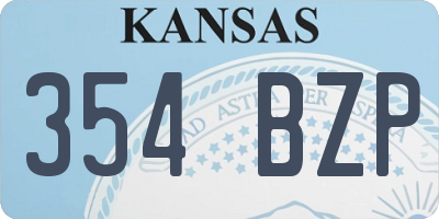KS license plate 354BZP