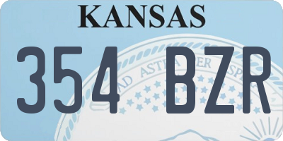 KS license plate 354BZR