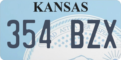 KS license plate 354BZX