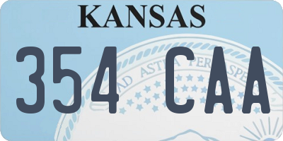 KS license plate 354CAA