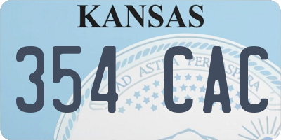KS license plate 354CAC