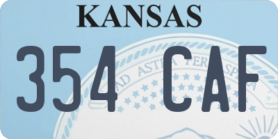 KS license plate 354CAF