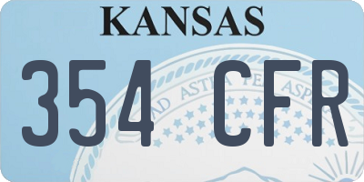 KS license plate 354CFR