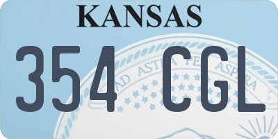 KS license plate 354CGL