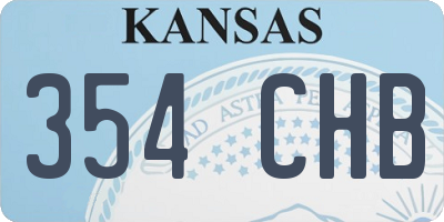 KS license plate 354CHB