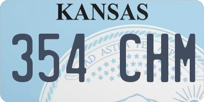 KS license plate 354CHM