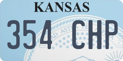 KS license plate 354CHP