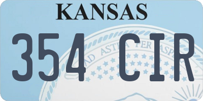 KS license plate 354CIR
