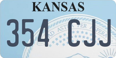 KS license plate 354CJJ