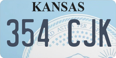 KS license plate 354CJK