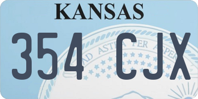 KS license plate 354CJX